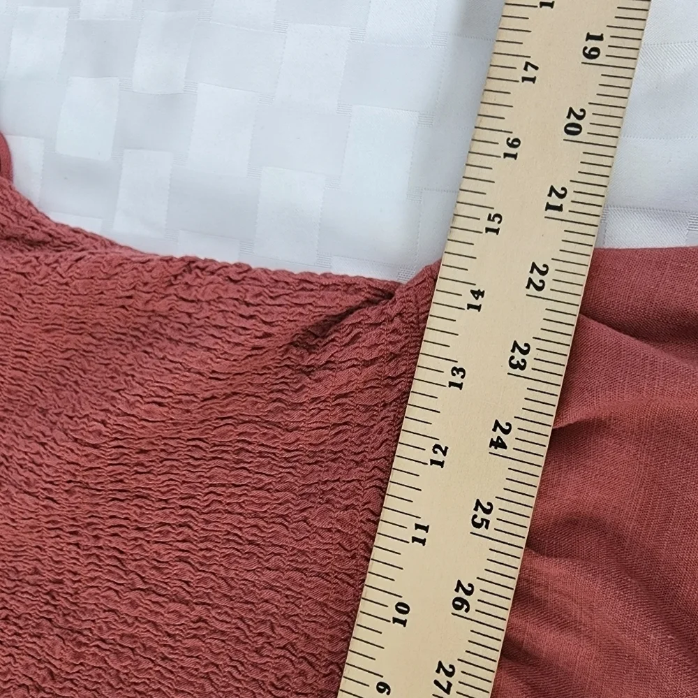 Bluenotes Rayon & Linen Blush Elastic Top Romper With Pockets Size XL NWT